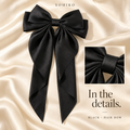 Xomiko Satin Ribbon Bow Clips — Long-Tail Bows