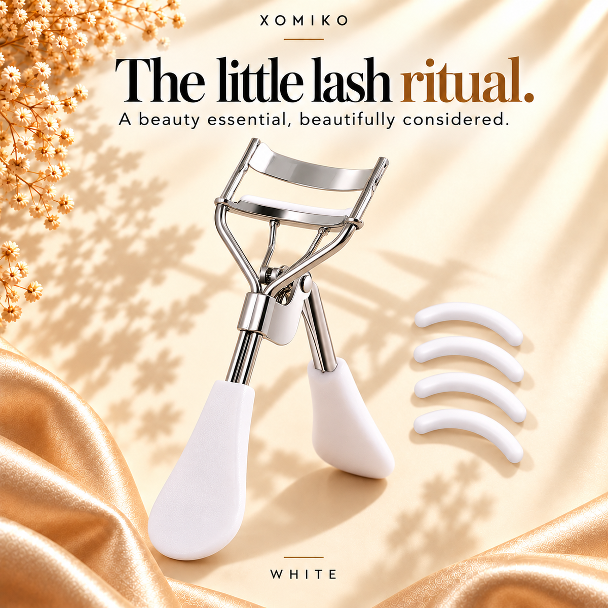 Xomiko Eyelash Curler — Stainless Steel with 15 Silicone Pads