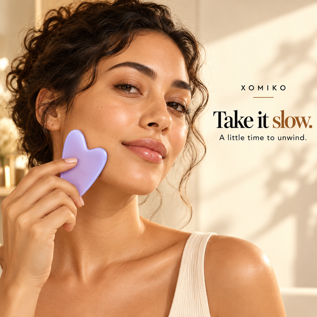 Xomiko Face Roller & Gua Sha Set — Two-Size Roller and Heart Board