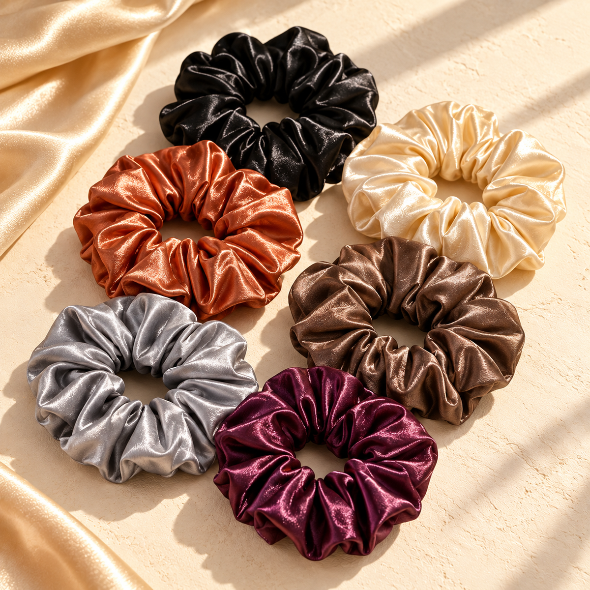 Xomiko Oversized Satin Scrunchies — 12 Pack, Mixed