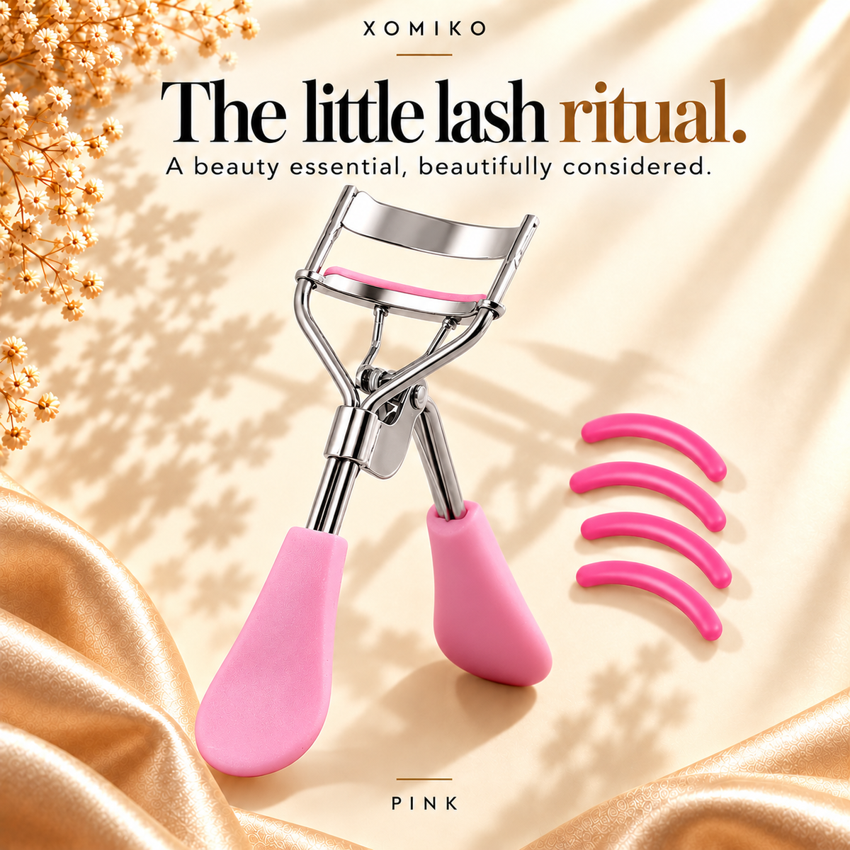 Xomiko Eyelash Curler — Stainless Steel with 15 Silicone Pads