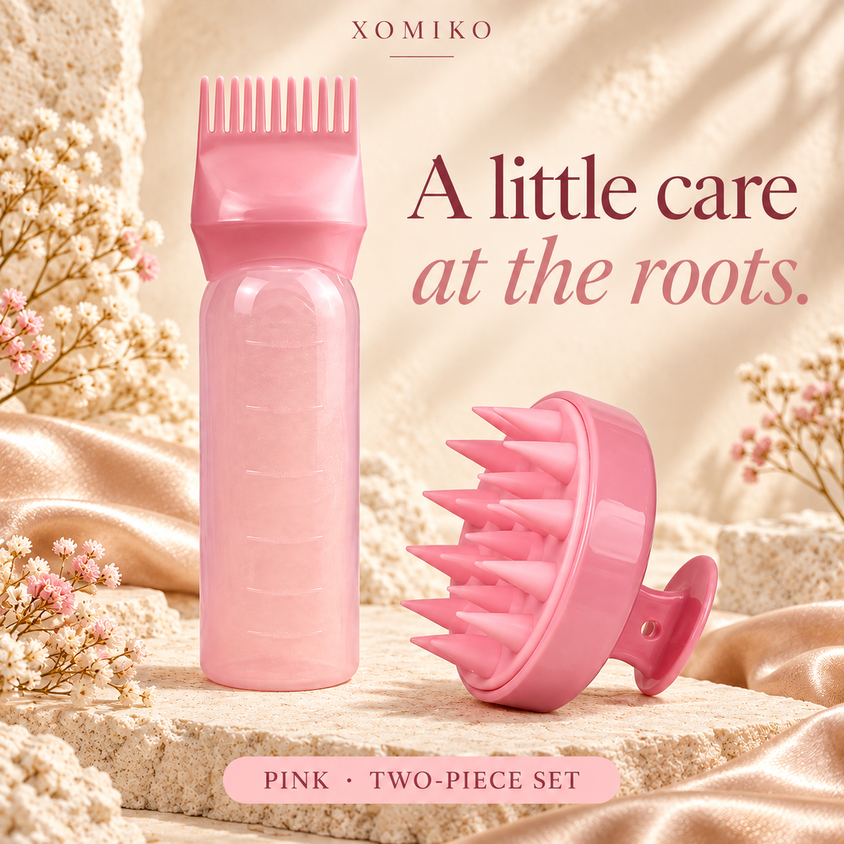 Xomiko Root Comb & Applicator Bottle — Scalp Oil Treatment Set