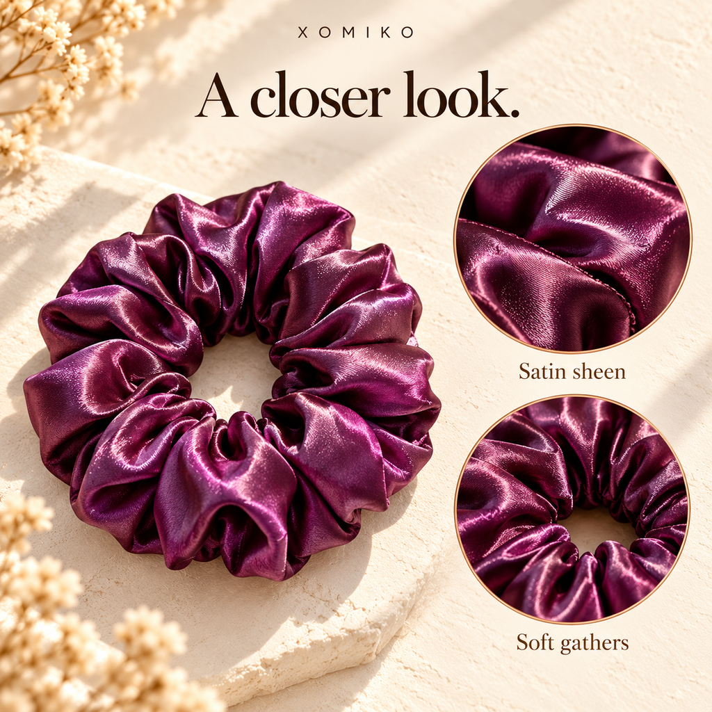 Xomiko Oversized Satin Scrunchies — 12 Pack, Mixed
