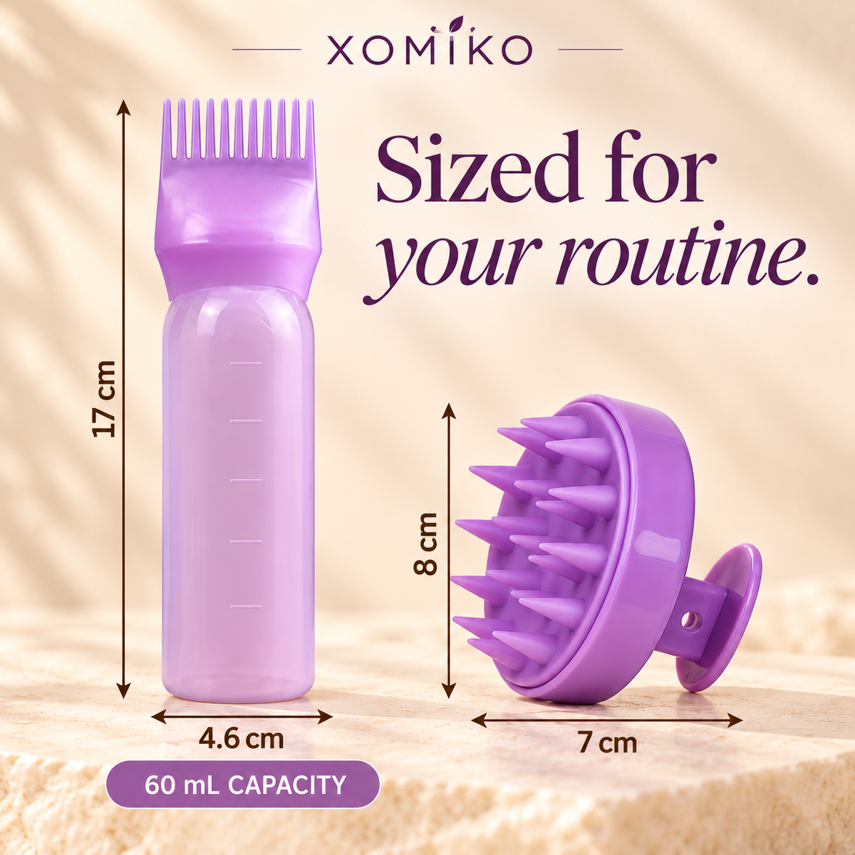 Xomiko Root Comb & Applicator Bottle — Scalp Oil Treatment Set