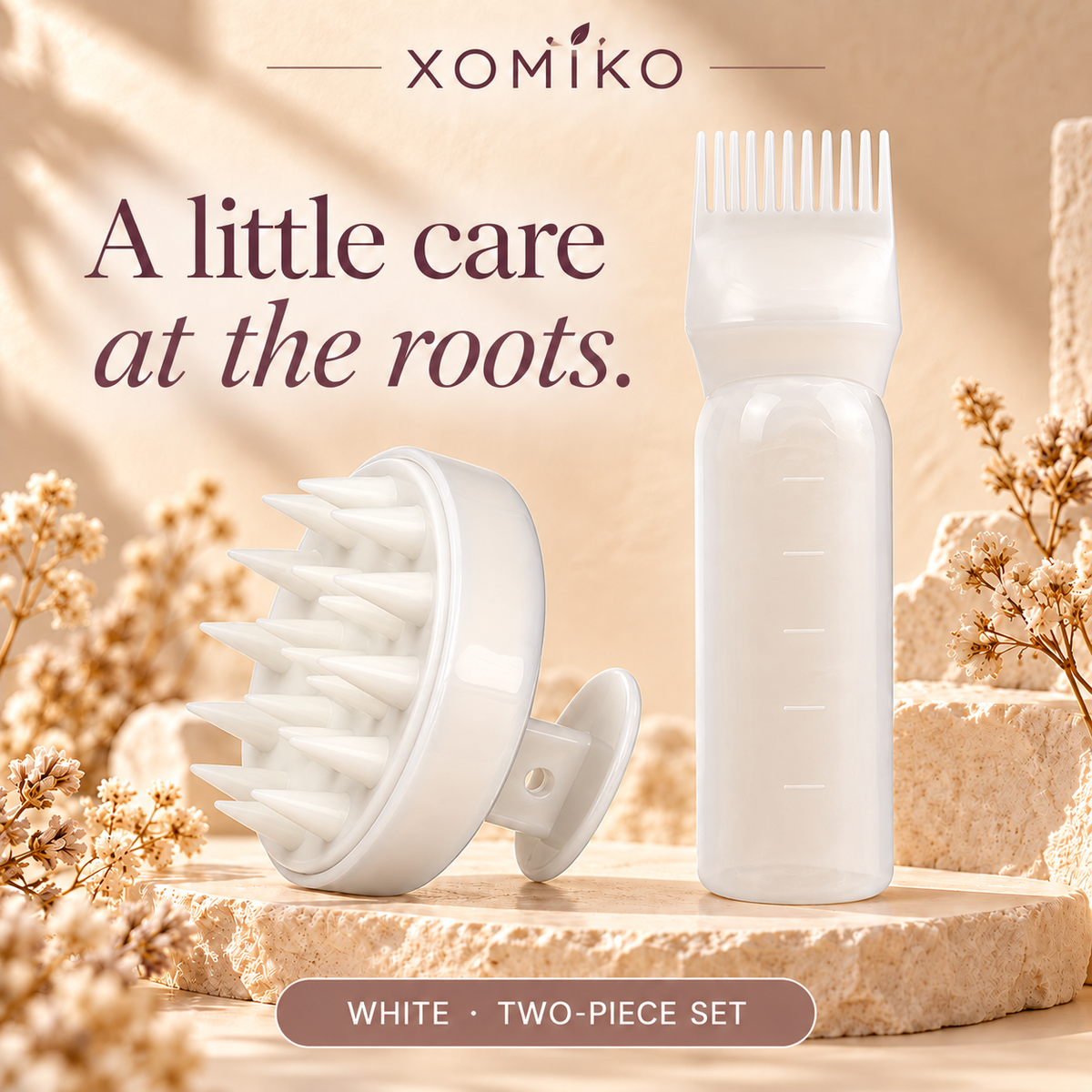 Xomiko Root Comb & Applicator Bottle — Scalp Oil Treatment Set