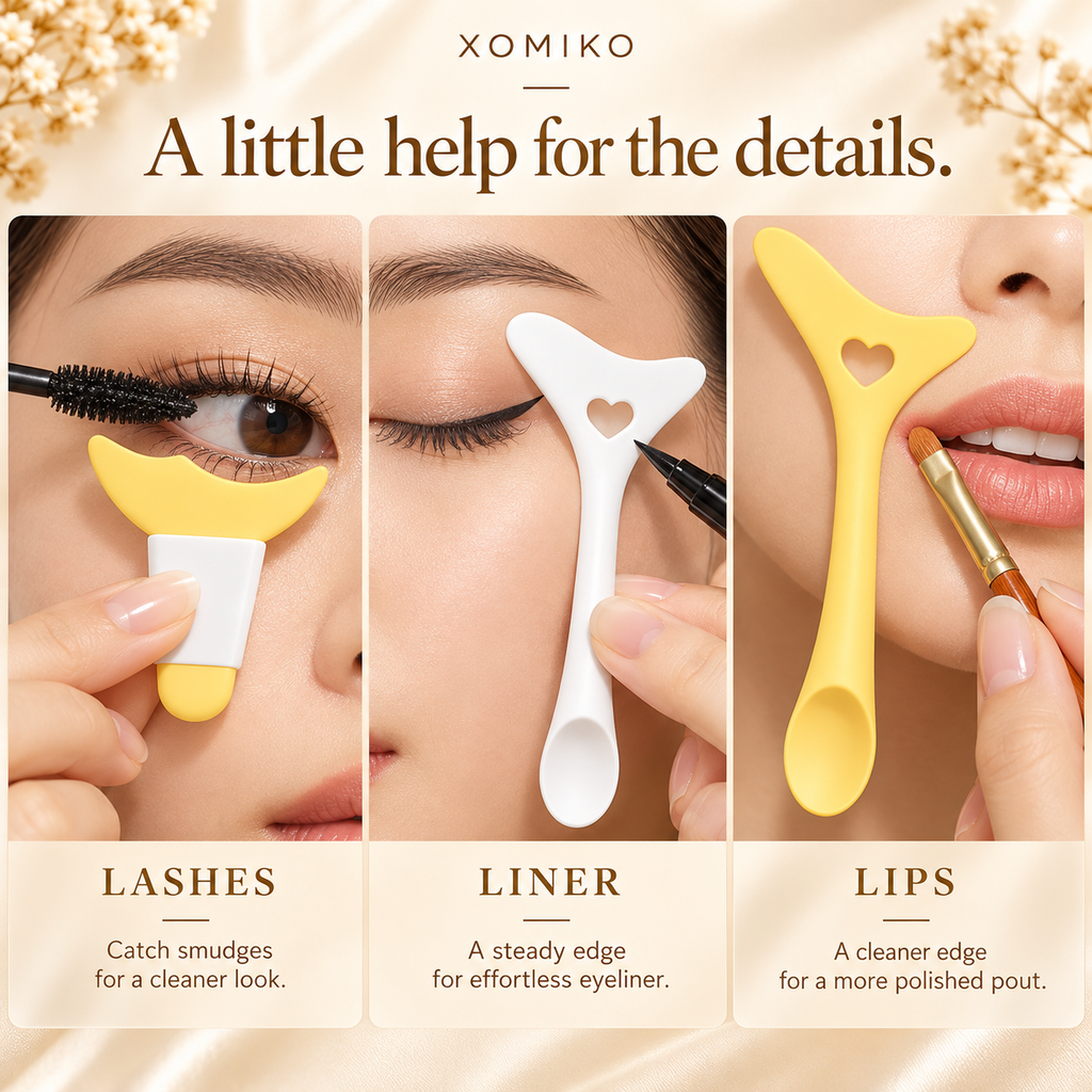 Xomiko Winged Liner Guide — Flexible Silicone Stencil